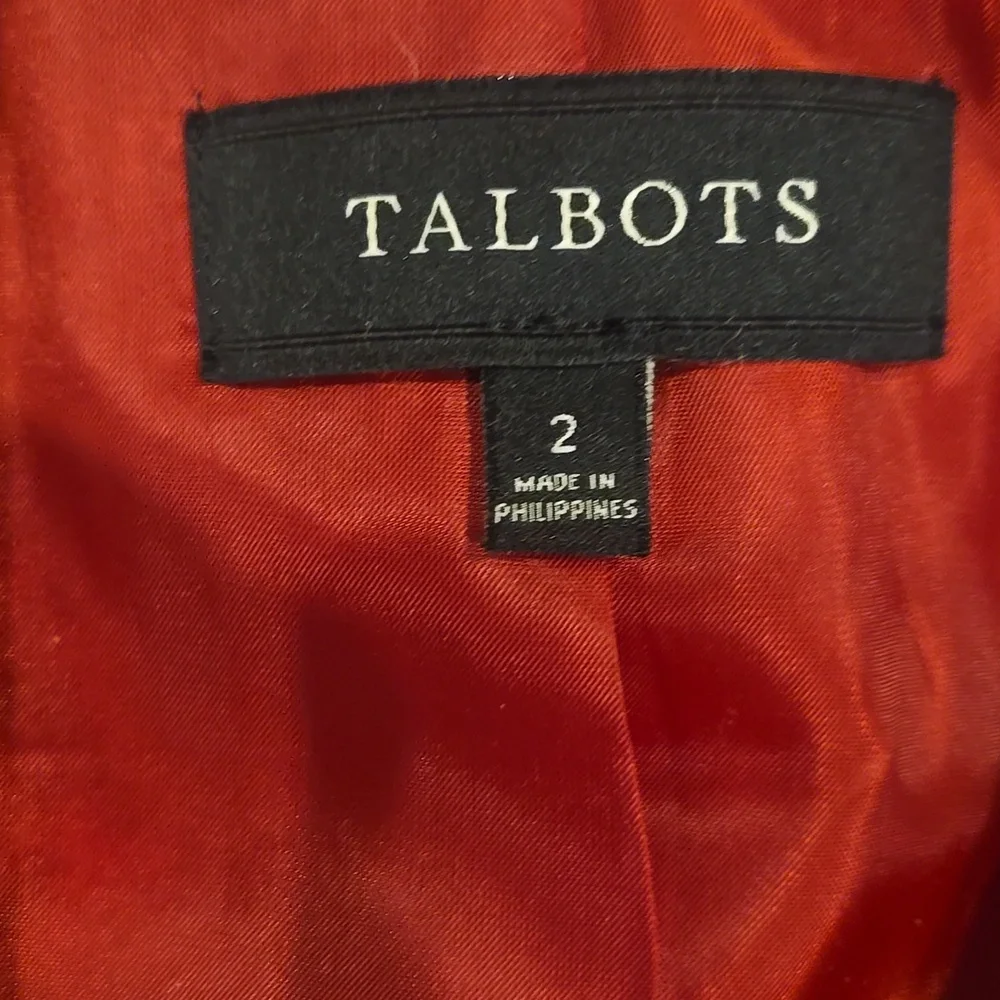 Talbot's Red/White Houndstooth Wool Blend Fully Lined Moto Jacket - Picture 2 of 9